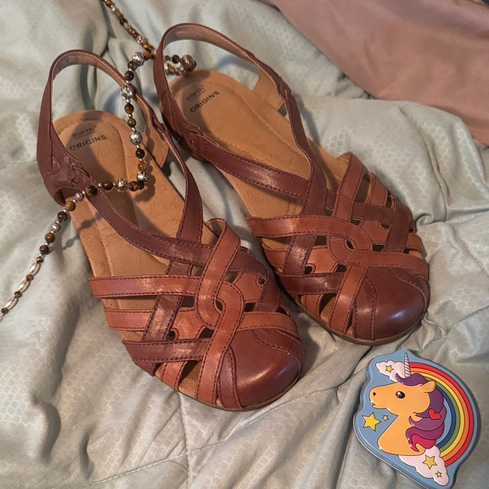 Earth Origins Brown Strappy Sandals